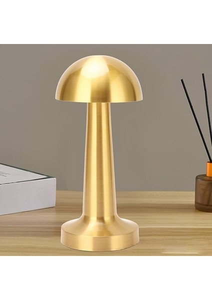 LED Şarj Edilebilir Taşınabilir Masa Lambası - Dokunmatik Aç/kapa ve Parlaklık Ayarı, 3 Renk Seçeneği (Gold, Lotus)