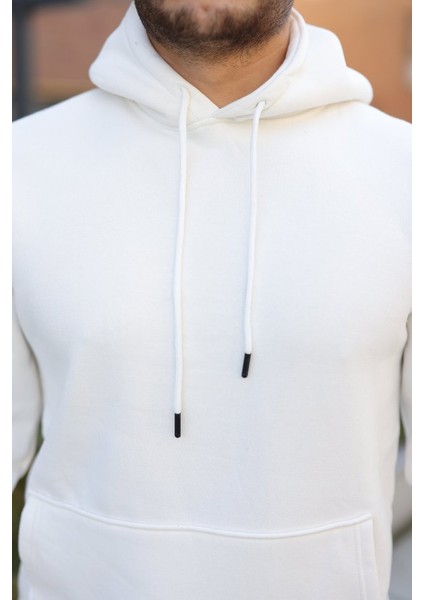 Erkek Kapüşonlu Üç Iplik Şardonlu Hoodie modelleri