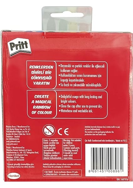 Keçeli Kalemler, Çocuk Dostu Zararsız Boya, Su Bazlı Renkli Kalem, Silinebilir Boya Kalemi, Dayanıklı Kırtasiye Malzemesi, 12 Renkli Paket fiyatları