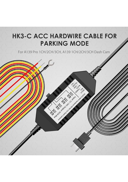 Hk3-C Araç Kamerası Için Type-C Park Modu Bağlantı Kiti Kablosu A139 / A139 Pro Modelleri Için fiyatları