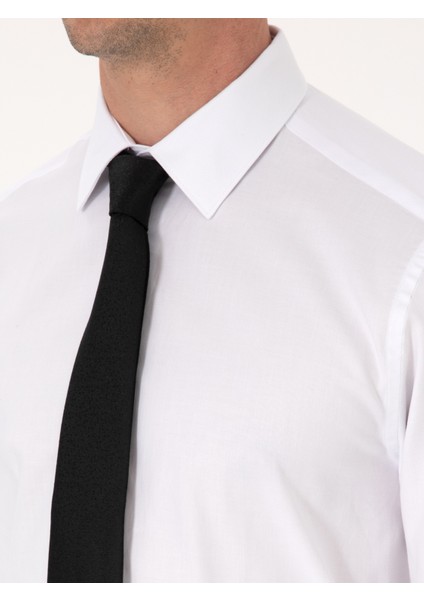 Erkek Beyaz Slim Fit %100 Pamuk Klasik Yaka Oxford Gömlek 50318293-VR013