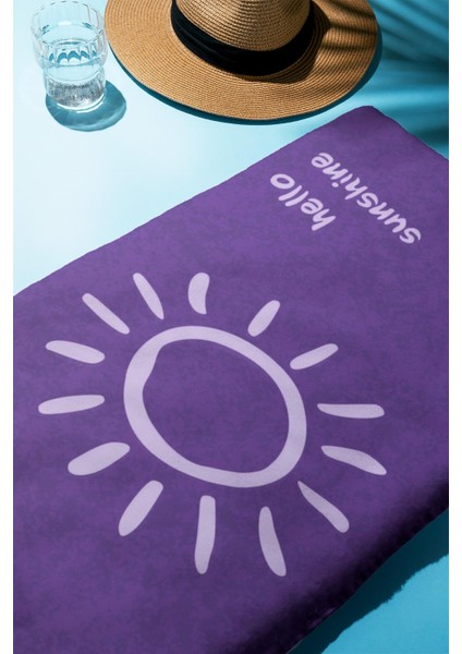 Dijital Baskı Plaj Deniz Havlusu Hello Sunshine Desenli Peştamal HVL0005 fiyatları