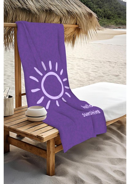 Dijital Baskı Plaj Deniz Havlusu Hello Sunshine Desenli Peştamal HVL0005 modelleri