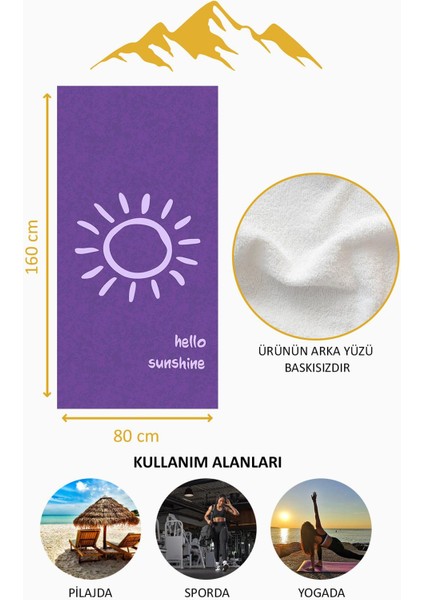 Dijital Baskı Plaj Deniz Havlusu Hello Sunshine Desenli Peştamal HVL0005 fırsatları