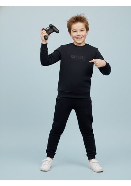 3 Iplik Garson Şardonlu Kabartmalı Baskı Siyah Kombin 3 fiyatları