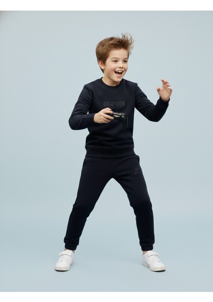 3 Iplik Garson Şardonlu Kabartmalı Baskı Siyah Kombin 3 fırsatları