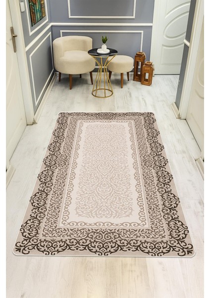 Vintage Desen Dijital Baskı Kaymaz Taban Halı H1055