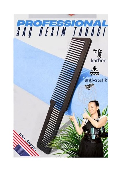 Bfs Saç Kesim Tarağı Saç Şekillendirme Düzeltme Tarağı Siyah