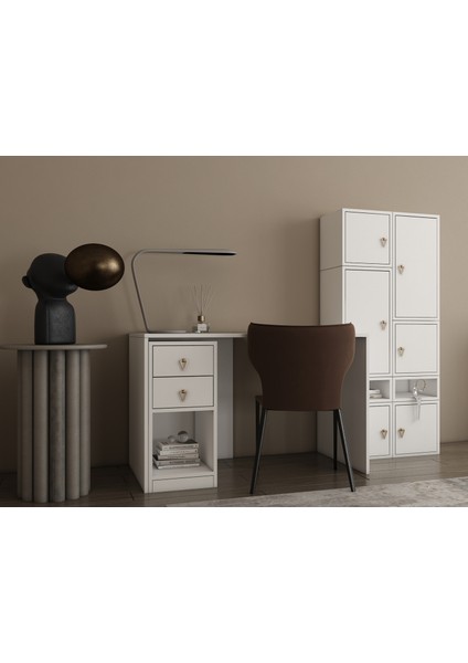 Modüler Çekmeceli Çalışma Masası ve Depolama Dolabı Seti BEYAZ-PNR-OFM-1001 fiyatları