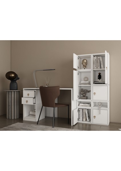 Modüler Çekmeceli Çalışma Masası ve Depolama Dolabı Seti BEYAZ-PNR-OFM-1001 modelleri