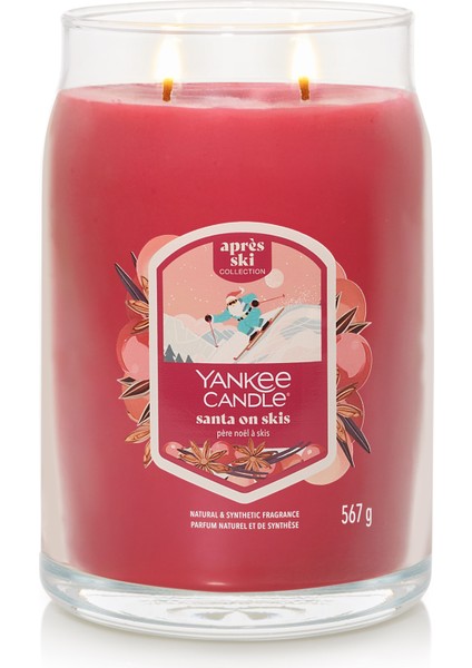 Santa On Skis Büyük Mum fiyatları