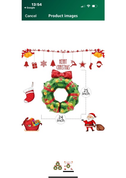 Yılbaşı Çelenk Folyo 3lü Balon