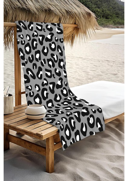 Dijital Baskı Plaj Deniz Havlusu Leoparlı Desen Peştamal HVL0016 modelleri