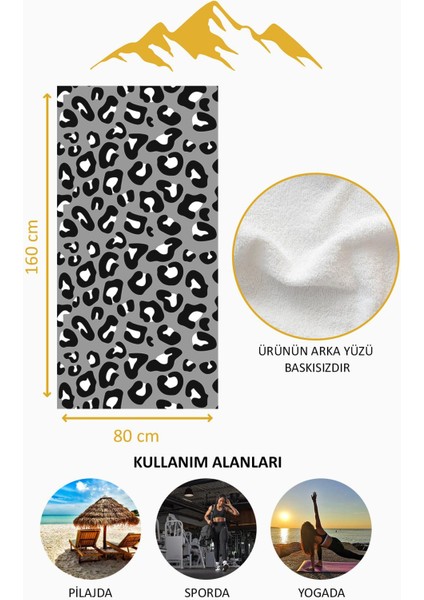 Dijital Baskı Plaj Deniz Havlusu Leoparlı Desen Peştamal HVL0016 fırsatları