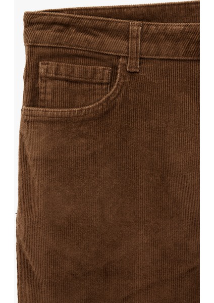 Pamuklu Normal Bel Cepli Fitilli Kadife Pantolon fırsatları