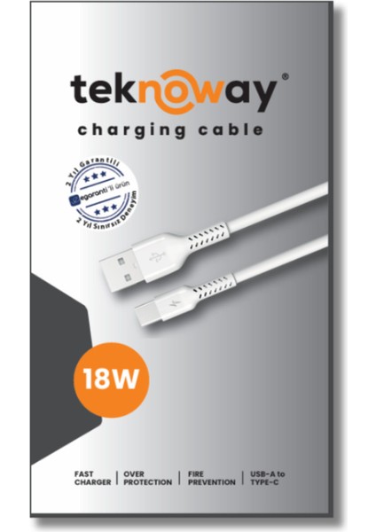 18W Type-A Port-Type C Şarj Seti Beyaz