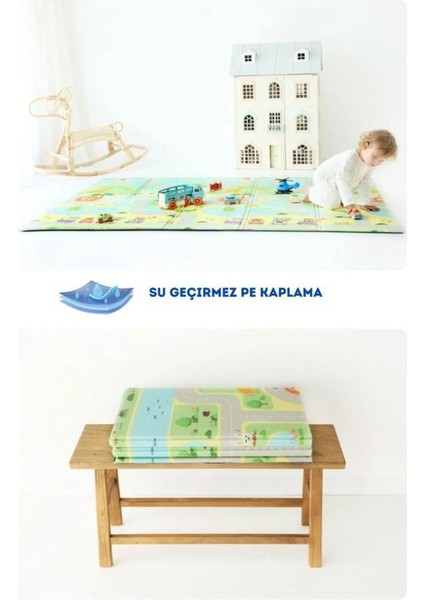 Coolmats Katlanabilir Oyun Matı, Tek Taraflı Çocuk Oyun Halısı Aktivite Oyun Alanı - Yeşil Parkur modelleri