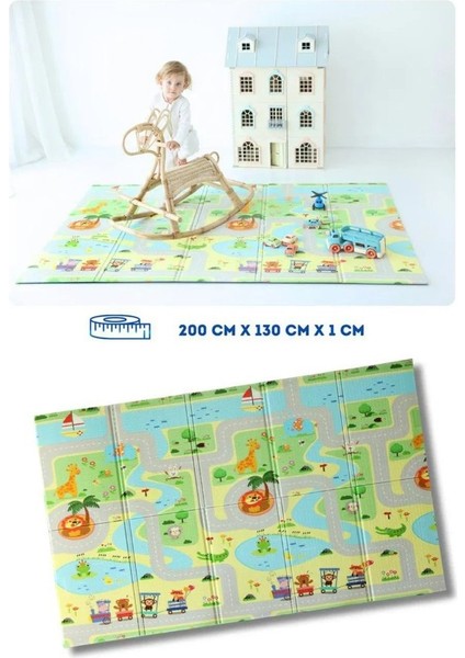 Coolmats Katlanabilir Oyun Matı, Tek Taraflı Çocuk Oyun Halısı Aktivite Oyun Alanı - Yeşil Parkur indirimleri
