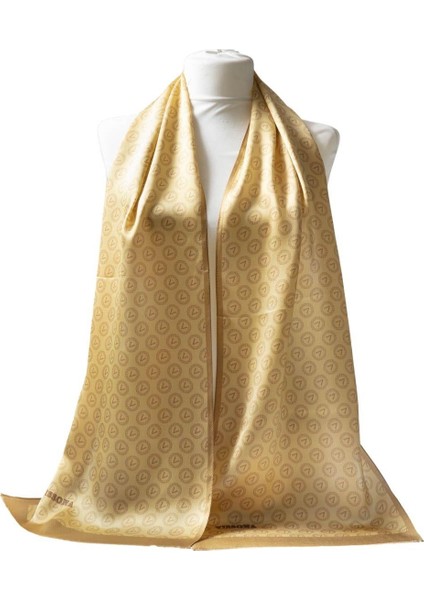 Saten Ipek Monogram Fular 30X170