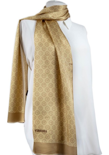 Saten Ipek Monogram Fular 30X170 fırsatları