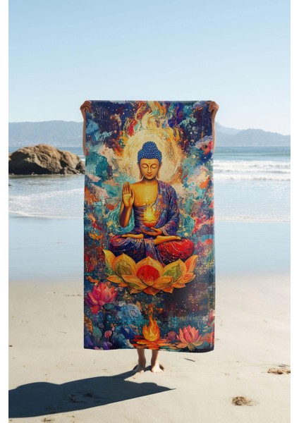 Dijital Baskı Plaj Deniz Havlusu Modern Desenli Peştamal (80X160 Cm) HVL0062