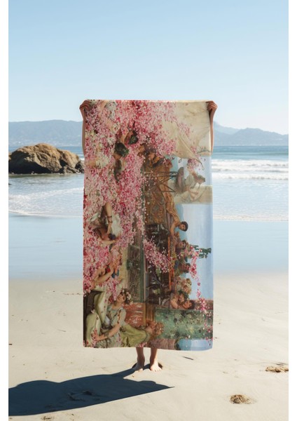 Dijital Baskı Plaj Deniz Havlusu Modern Desenli Peştamal HVL0029