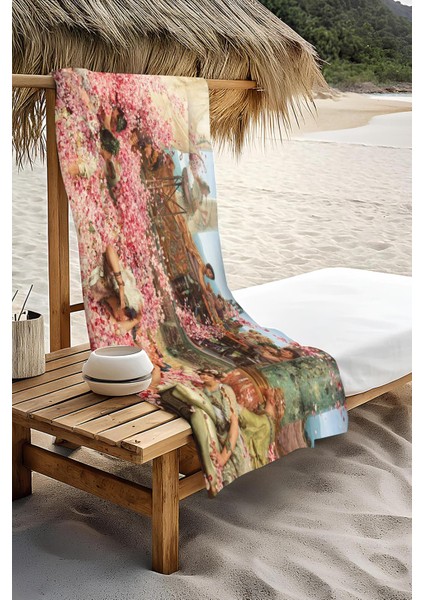 Dijital Baskı Plaj Deniz Havlusu Modern Desenli Peştamal HVL0029 modelleri