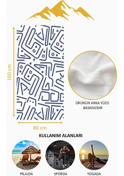 Dijital Baskı Plaj Deniz Havlusu Modern Desenli Peştamal HVL0088 fırsatları