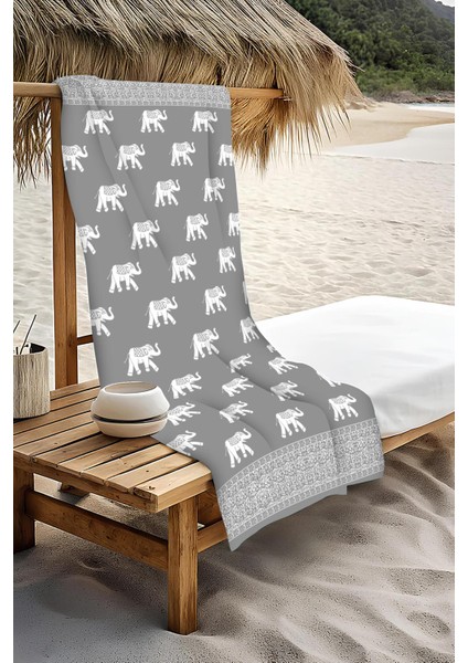 Dijital Baskı Plaj Deniz Havlusu Fil Desenli Peştamal HVL0111 modelleri