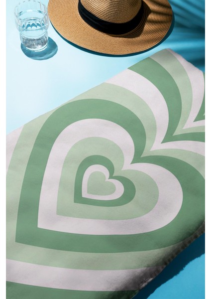 Dijital Baskı Plaj Deniz Havlusu Kalpli Desen Peştamal HVL0194 fiyatları