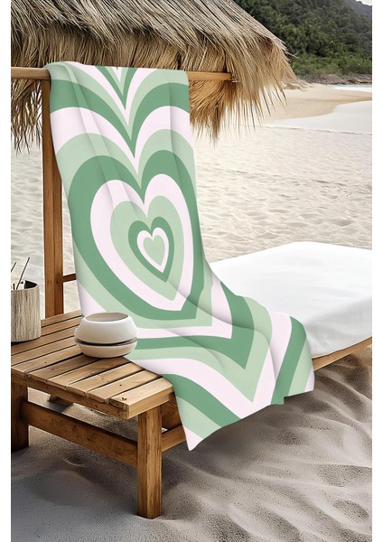Dijital Baskı Plaj Deniz Havlusu Kalpli Desen Peştamal HVL0194 modelleri