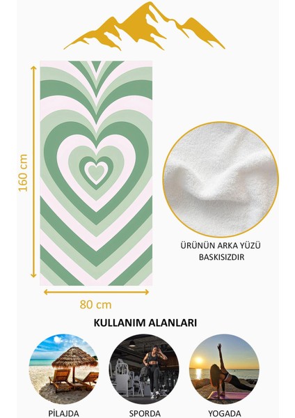 Dijital Baskı Plaj Deniz Havlusu Kalpli Desen Peştamal HVL0194 fırsatları