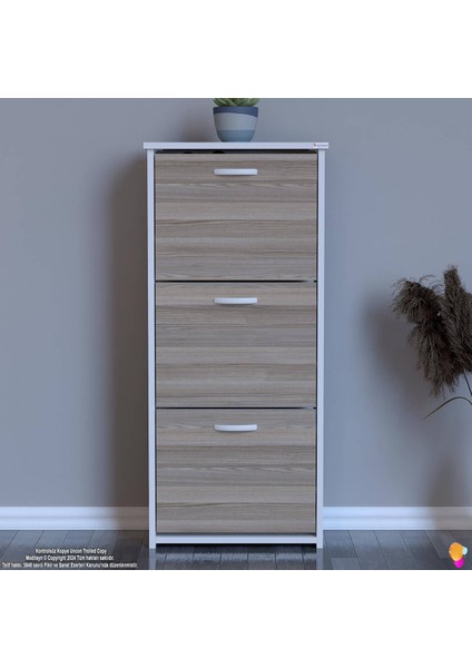 West Antre 52X116X 26 Cm’ Lik 3 Düşer Kapak 6 Göz Bölmeli Ayakkabılık fırsatları