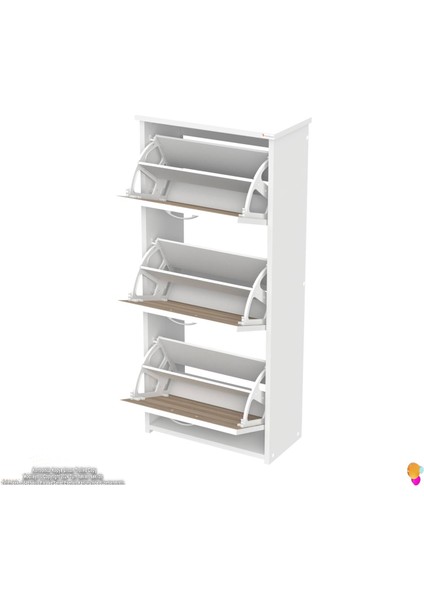 West Antre 52X116X 26 Cm’ Lik 3 Düşer Kapak 6 Göz Bölmeli Ayakkabılık indirimleri