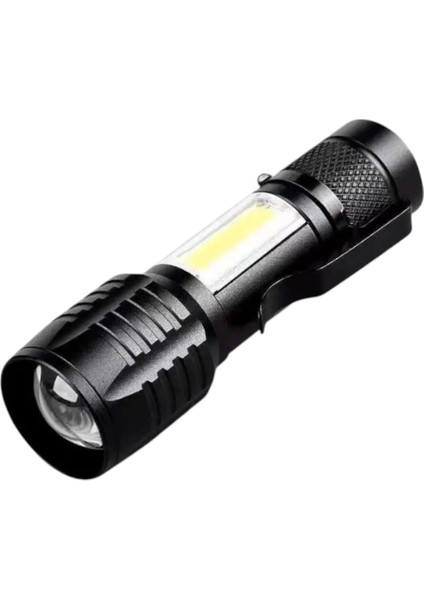 Wison WS-5454 Taktik El Feneri USB Şarj Edilebilir Kamp Feneri Cob Zumlanabilir Mini Taşınabilir