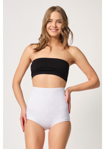 Beyaz Mı Emay 2842 Lazer Dantelli Slip Korse