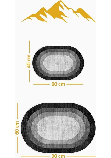 Yıkanabilir Kaymaz Tabanlı Modern Desenli 2'li Banyo Paspas Takımı OBPS0007 fiyatları