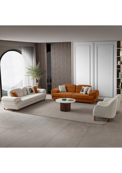 Lizbon Yataklı Sandıklı Koltuk Takımı 3+3+1+1 Turuncu