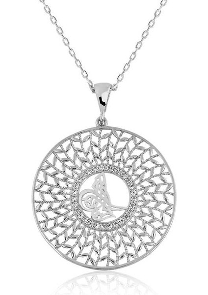 Gümüş Tuğralı Bayan Kolye