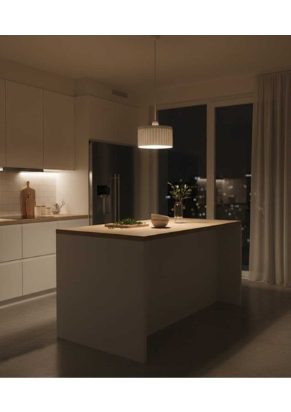 Lüks Beyaz Renk Modern Dekoratif Salon, Oturma Odası ve Mutfak Sarkıt Avize (Lamba Hediyedir) fırsatları