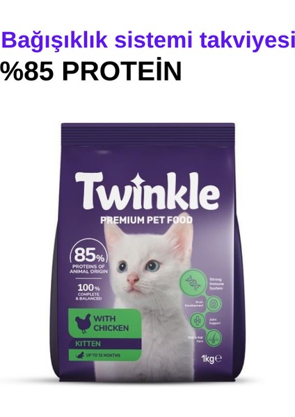 Tavuklu Yavru Kedi Maması 1 kg Kitten Gelişim Güçlü Bağışıklık Beyin Desteği