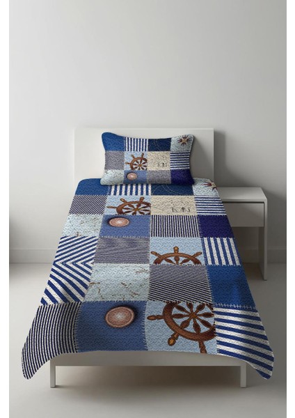 Parlak Kadife Kumaş Tek Kişilik Çocuk Yatak Örtüsü Seti (2 Parça) TKY0012