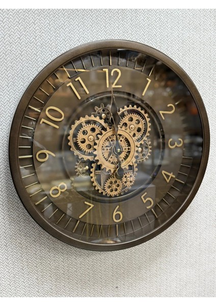 Sessiz Çarklı Metal Duvar Saati 46 cm