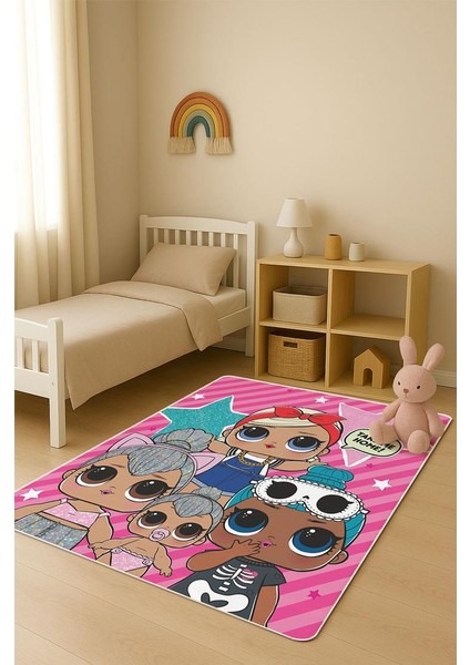 Parlak Kadife Kumaş Dijital Baskı Dot Kaymaz Tabanlı Çocuk ve Genç Odası Halısı H0606