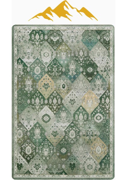 Parlak Kadife Kumaş Vıntage Dijital Baskı Dot Kaymaz Tabanlı Halı H1062 modelleri