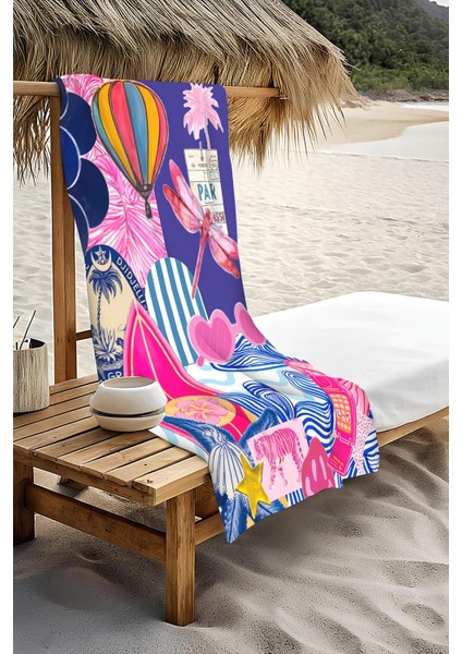 Dijital Baskı Plaj Deniz Havlusu Modern Desenli Peştamal HVL0172 modelleri