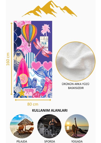 Dijital Baskı Plaj Deniz Havlusu Modern Desenli Peştamal HVL0172 fırsatları