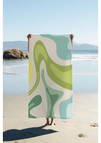 Dijital Baskı Plaj Deniz Havlusu Soyut Desenli Peştamal HVL0193