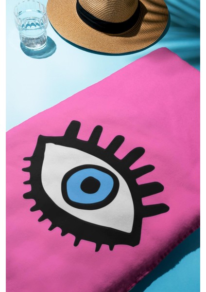 Dijital Baskı Plaj Deniz Havlusu Göz Desenli Peştamal HVL0199 fiyatları