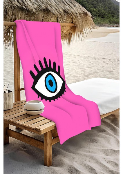 Dijital Baskı Plaj Deniz Havlusu Göz Desenli Peştamal HVL0199 modelleri